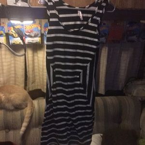 Sparkle & Fade Black and White Stripes above Knee Stretch Summer Dress Size S